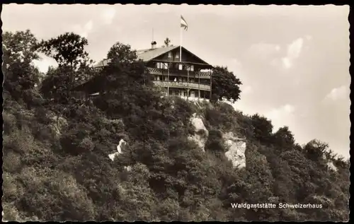 Bingen am Rhein Umland Waldgaststätte Schweizerhaus bei Burg Rheinstein - 1950