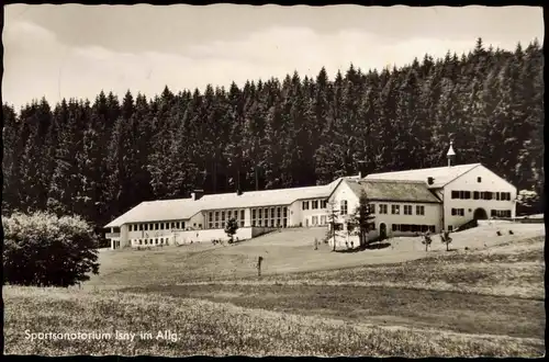 Ansichtskarte Isny  mit Sportsanatorium 1959  Zuschlagsmarke Wohlfahrtsmarke