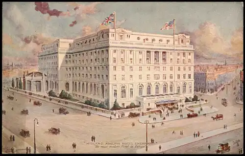 Postcard Liverpool The Midland Adelphi Hotel 1912