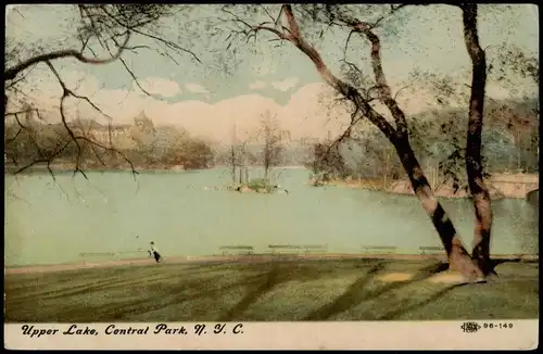 Postcard Manhattan-New York City Upper Lake, Central Park, N. Y. C. 1912