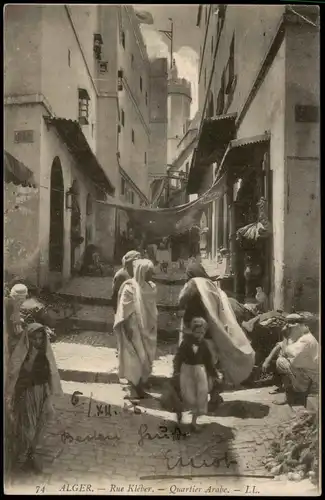 Postcard Algier دزاير Rue Kléber. - Quartier Arabe. Typen AK 1906