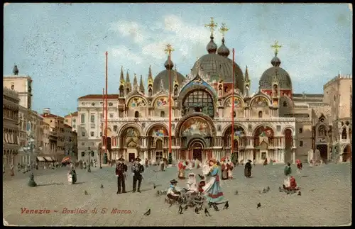 Cartoline Venedig Venezia Markusdom (Basilica di San Marco) 1913