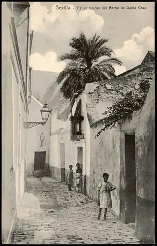 Postales Sevilla Calles tipicas del Barrio de Santa Cruz. 1911
