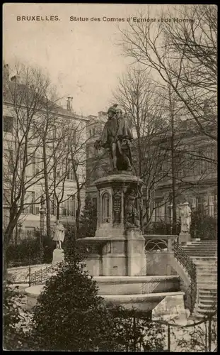 Brüssel Bruxelles Statue des Comtes d'Egmont et de Hornes. 1916  gel. Feldpost