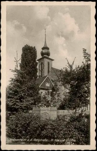 Ansichtskarte Heppenheim an der Bergstraße St. Vincent Kloster 1934