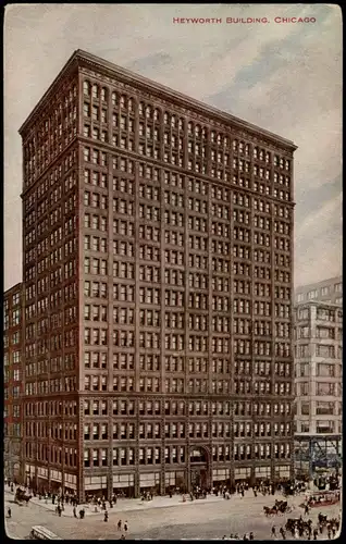 Postcard Chicago Heyworth Building - Skyscraper 1922