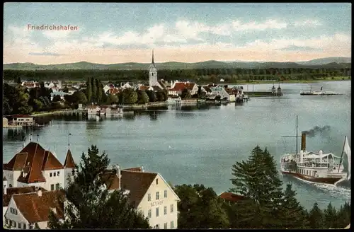 Ansichtskarte Friedrichshafen Stadt, Seehof - Dampfer 1908