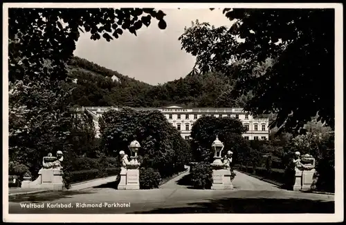 Postcard Karlsbad Karlovy Vary Richmond-Parkhotel 1938