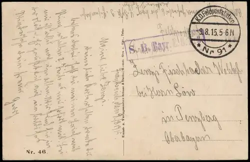 Charleville-Mézières   Gesprengte Brücke WK1 1915  gel. div. Feldpoststempel