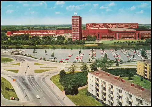 Ansichtskarte Wolfsburg VW Volkswagen-Werk, Parkplatz 1976