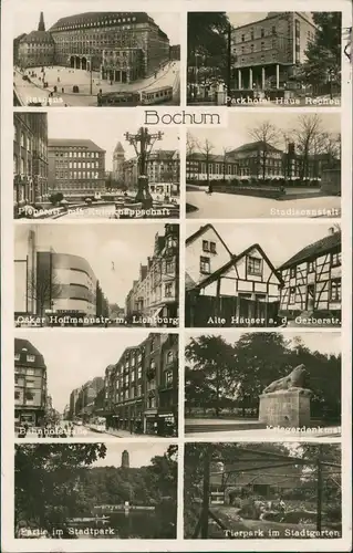 Ansichtskarte Bochum Rathaus, Parkhotel, Hoffmannstraße 1939