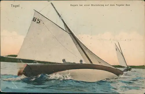 Tegel-Berlin Segeln bei einer Sturmbrise auf dem Tegeler See 1925