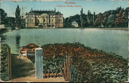 Ansichtskarte Dresden Palaisteich Großer Garten, Ruderbootstation 1921