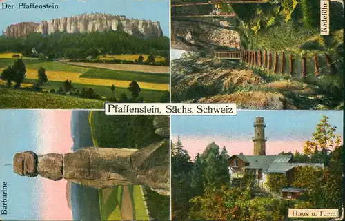 Pfaffendorf Königstein Sächsische Schweiz 4B Aussichtsturm Pfaffenstein 1927