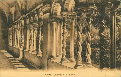 Cartoline Rom Roma Chiostro di S. Paolo 1919