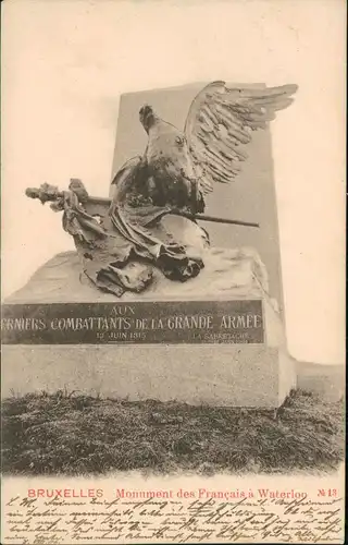 Brüssel Bruxelles Monument des Français à Waterloo 13 1906  gel. Steglitz