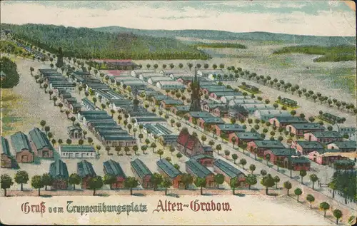 Altengrabow Truppenübungsplatz Totale Künstlerkarte Bz. Magdeburg 1918