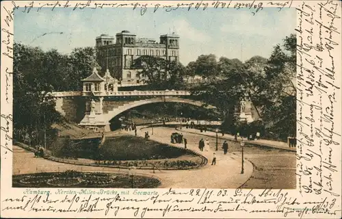 Ansichtskarte St. Pauli-Hamburg Kersten-Miles-Brücke, Straße 1903