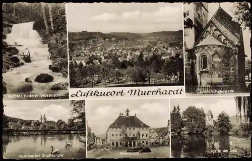 Ansichtskarte Murrhardt Markt, Kirche, See - MB 1955