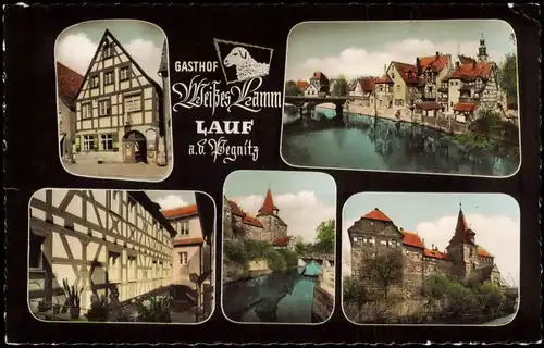 Ansichtskarte Lauf a.d.Pegnitz Mehrbild: Fachwerkhäuser 1965