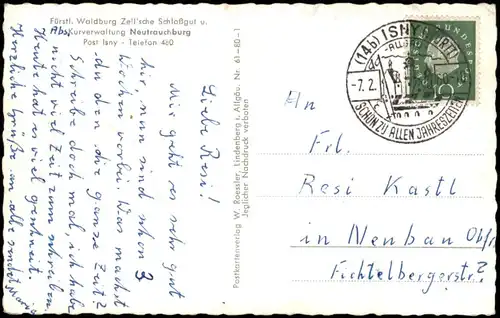 Neutrauchburg Fürstl. Waldburg Zell'sche Schloßgut - Winter 1960
