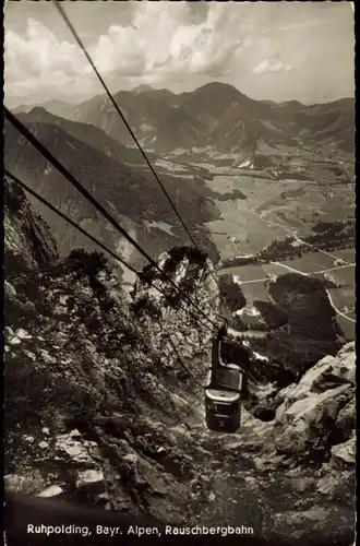 Ansichtskarte Ruhpolding Rauschbergbahn - Seilbahn, Fotokarte 1960