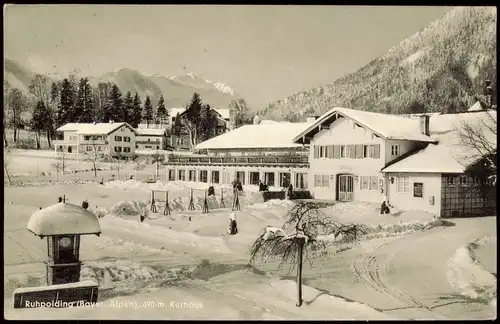 Ansichtskarte Ruhpolding Kurhaus im Winter 1959