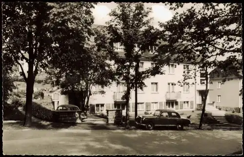 Ansichtskarte Bad Orb Pension Thea Baum, Autos 1956