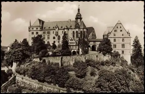 Ansichtskarte Marburg an der Lahn Schloss - Fotokarte 1954