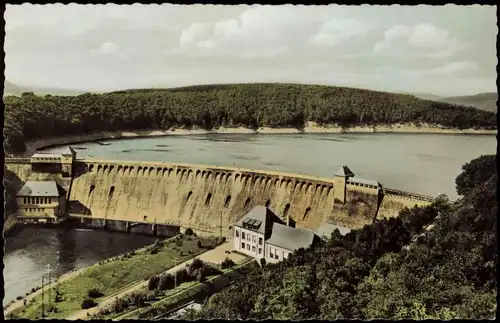 Ansichtskarte Hemfurth-Edersee-Edertal Edertalsperre coloriert 1965