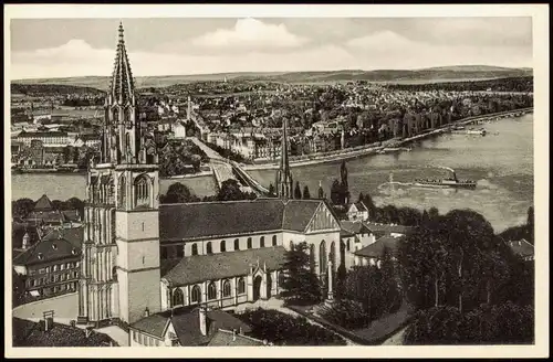 Ansichtskarte Konstanz Kirche, Dampfer, Stadt - Fotomontage 1954