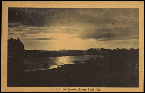 Postcard Masnedø Masnedo Vordingborg Stimmungsbild Sonnenuntergang 1922