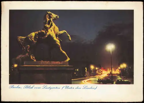Ansichtskarte Mitte-Berlin Unter den Linden, Stimmungsbild bei Nacht 1937