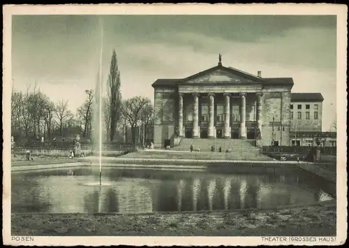 Postcard Posen Poznań Neues Stadttheater 1942