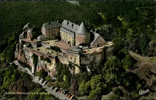 Ansichtskarte Waldeck (am Edersee) Schloß Waldeck am Edersee Luftbild 1959