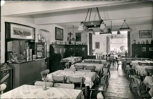Garmisch-Partenkirchen Gasthof und Café Postillon Gaststube 1958