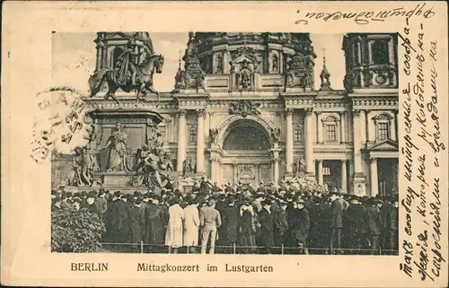 Mitte-Berlin Mittagkonzert im Lustgarten 1913  gel. an Prinz Pierre Wolkonsky