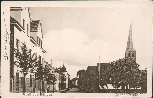 Ansichtskarte Büttgen-Kaarst Bahnhofstraße 1917