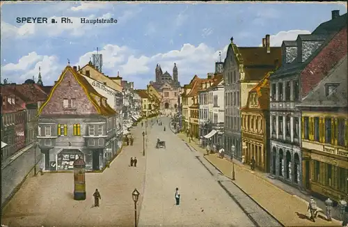 Ansichtskarte Speyer Hauptstraße 1919