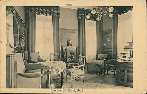 Ansichtskarte Berlin Continental Hotel, Salon 1922