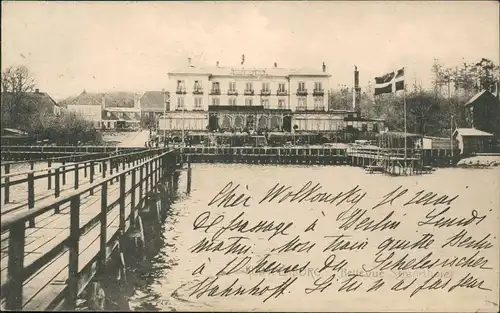 Postcard Klampenborg Strand-Hotel, Anlegestelle 1909