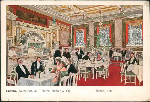 Ansichtskarte Mitte-Berlin Casino, Taubenstr. 34. Herm. Heßler & Cie. 1924