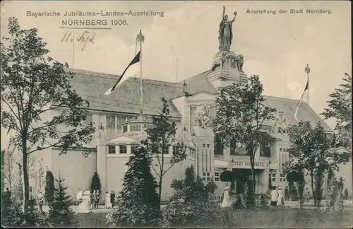 Ansichtskarte Nürnberg  Ausstellung Halle 1906  gel. an Prinz Pierre Wolkonsky