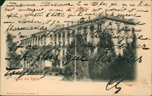 Ansichtskarte Bad Ragaz Hotel Quellenhof 1908  gel an Prinz Pierre Wolkonsky