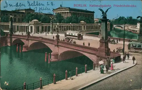 Ansichtskarte Berlin Nationalgalerie 1914  gel. an Prinz  Pierre Wolkonsky