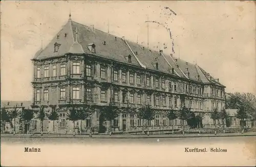 Ansichtskarte Mainz Kurfürstliches Schloss 1905  gel. an Prinz Pierre Wolkonsky