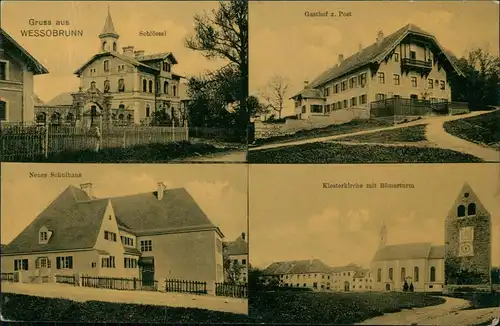 Wessobrunn Schlössel, Gasthof, Schulhaus 1901  gel an Prinz  Pierre Wolkonsky