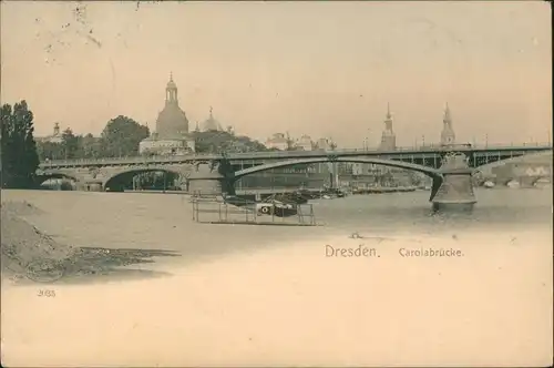 Ansichtskarte  Dresden Carolabrücke 1905  gel. an Prinz  Pierre Wolkonsky