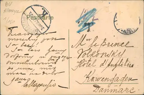 Ansichtskarte  Dresden Carolabrücke 1905  gel. an Prinz  Pierre Wolkonsky