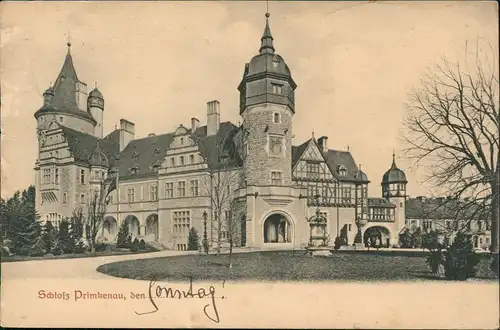 Postcard Primkenau Przemków Schloss 1916  gel an Prinz Pierre Wolkonsky